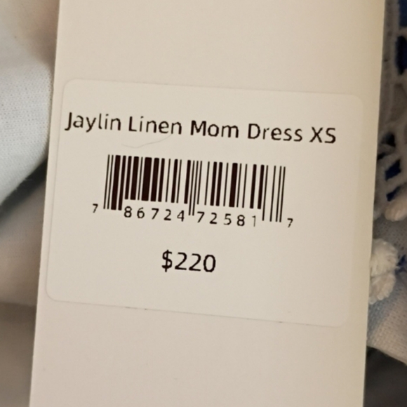 Petite Maison Kids Jaylin Blue/White Linen Mom Dress sz XS - Picture 11 of 14